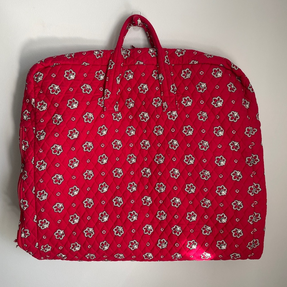 Vera Bradley Vintage Hanging Garment Bag Red Bandana Floral Foldable Cotton